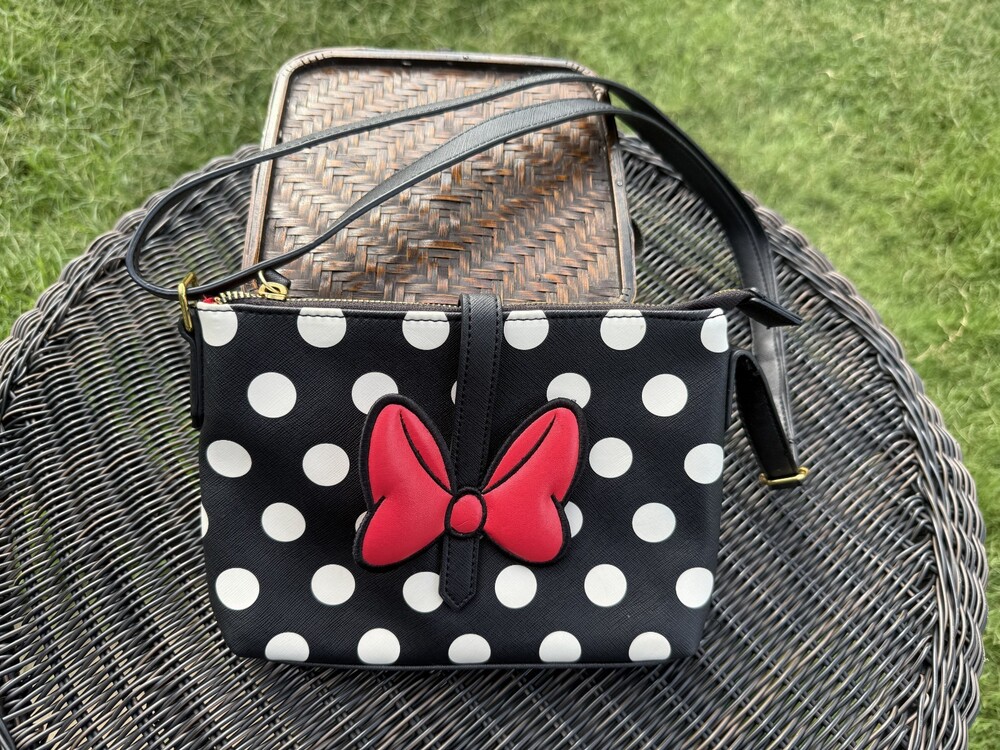 Disney Parks Minnie Mouse Red Bow Polka Dot Crossbody Bag